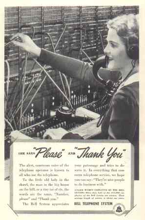 Vintage Bell Telephone System ad.  Click to view larger image.