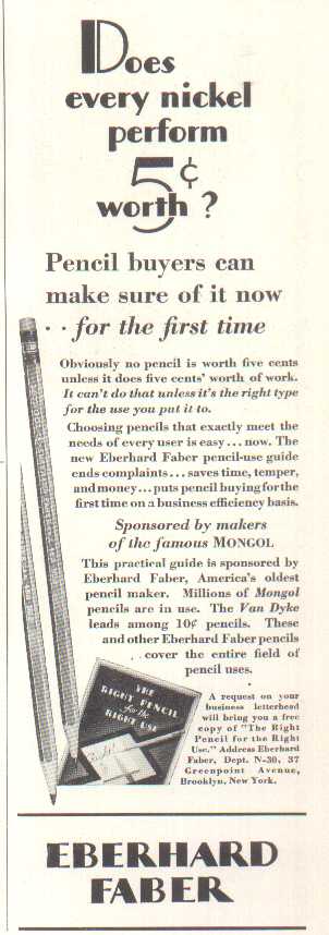 Eberhard Faber Pencil Ad