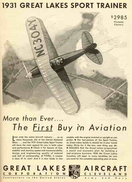 1931 Great Lakes Sports Trainer Aeroplane Ad